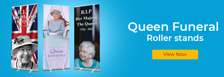 Queen Funeral Roller Banner Stands